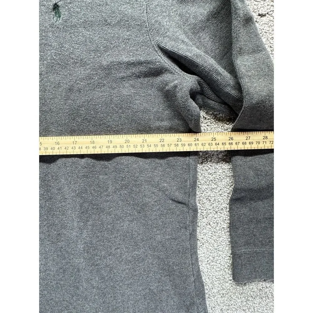 Polo Ralph Lauren Jacket Mens Large Gray 1/4‎ Zip Pullover Pony Logo Casual VTG